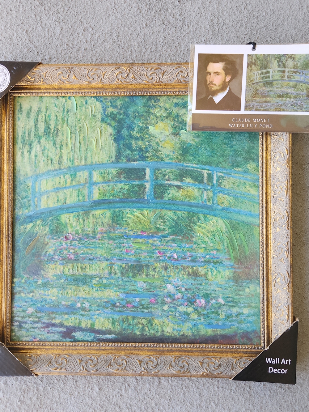 Claude Monet Style Green Bridge Water Lilies Wall Art Print
